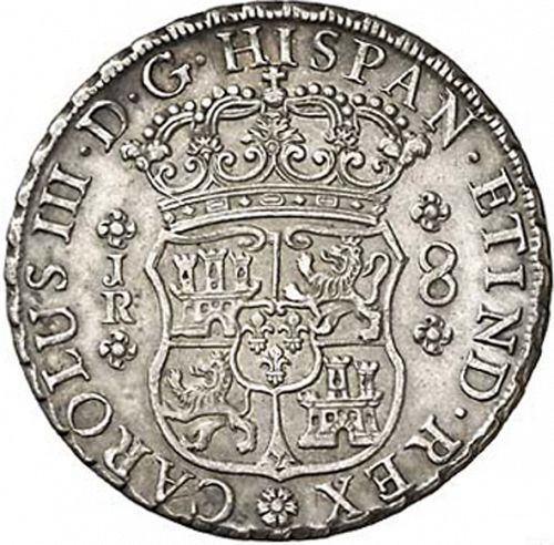 8 Reales Obverse Image minted in SPAIN in 1768JR (1759-88  -  CARLOS III)  - The Coin Database