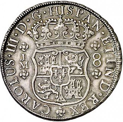 8 Reales Obverse Image minted in SPAIN in 1769JM (1759-88  -  CARLOS III)  - The Coin Database