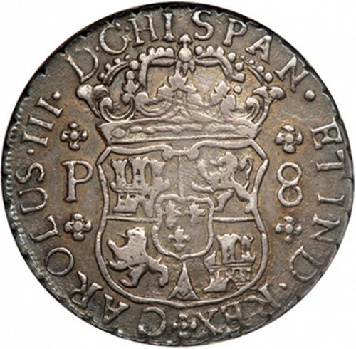 8 Reales Obverse Image minted in SPAIN in 1769P (1759-88  -  CARLOS III)  - The Coin Database
