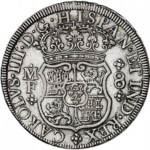 8 Reales Obverse Image minted in SPAIN in 1770MF (1759-88  -  CARLOS III)  - The Coin Database