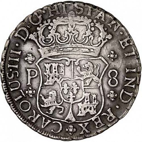 8 Reales Obverse Image minted in SPAIN in 1770P (1759-88  -  CARLOS III)  - The Coin Database