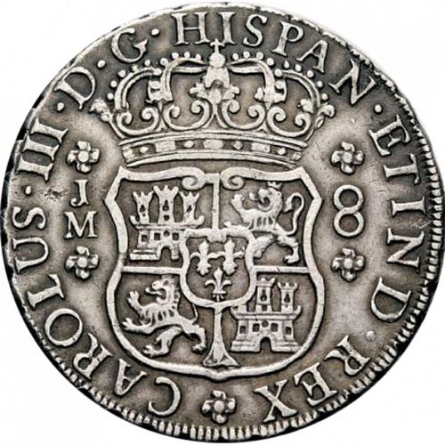 8 Reales Obverse Image minted in SPAIN in 1771JM (1759-88  -  CARLOS III)  - The Coin Database