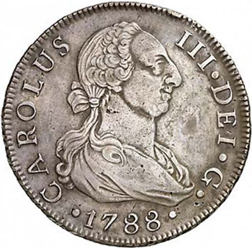 8 Reales Obverse Image minted in SPAIN in 1788C (1759-88  -  CARLOS III)  - The Coin Database