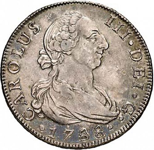 8 Reales Obverse Image minted in SPAIN in 1788M (1759-88  -  CARLOS III)  - The Coin Database