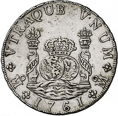 8 Reales Reverse Image minted in SPAIN in 1761MM (1759-88  -  CARLOS III)  - The Coin Database
