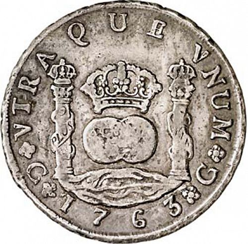 8 Reales Reverse Image minted in SPAIN in 1763P (1759-88  -  CARLOS III)  - The Coin Database