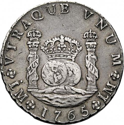 8 Reales Reverse Image minted in SPAIN in 1765JM (1759-88  -  CARLOS III)  - The Coin Database