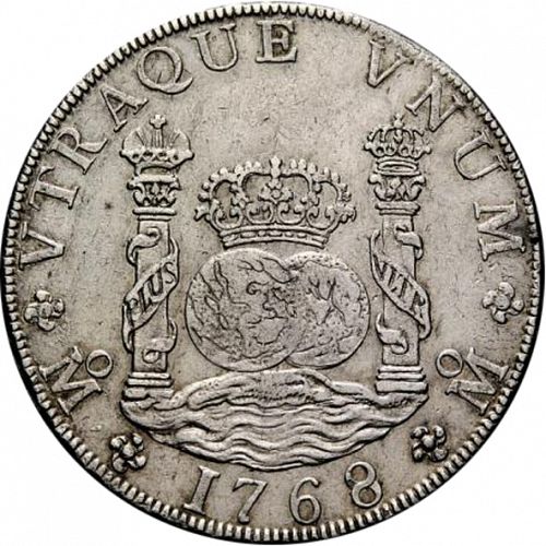 8 Reales Reverse Image minted in SPAIN in 1768MF (1759-88  -  CARLOS III)  - The Coin Database