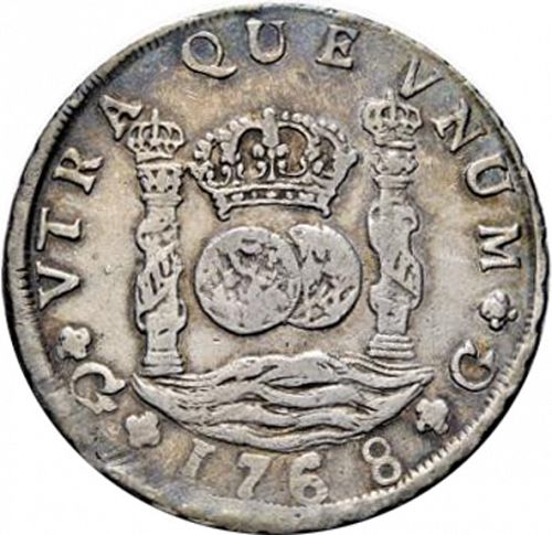 8 Reales Reverse Image minted in SPAIN in 1768P (1759-88  -  CARLOS III)  - The Coin Database