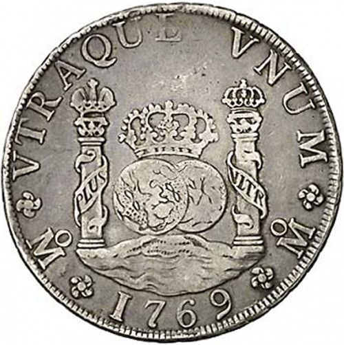 8 Reales Reverse Image minted in SPAIN in 1769MF (1759-88  -  CARLOS III)  - The Coin Database