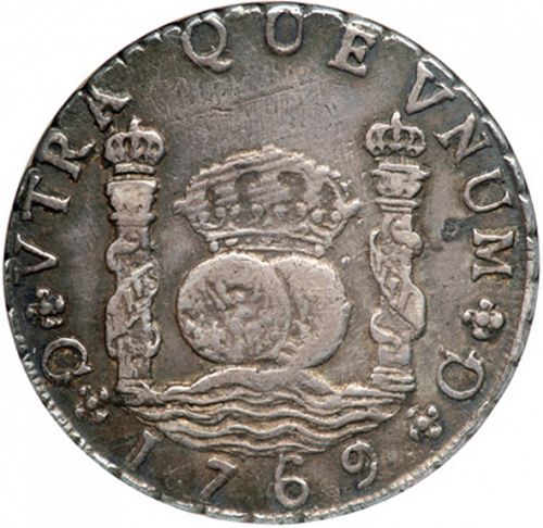 8 Reales Reverse Image minted in SPAIN in 1769P (1759-88  -  CARLOS III)  - The Coin Database