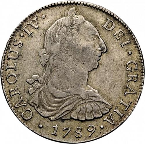 8 Reales Obverse Image minted in SPAIN in 1789IJ (1788-08  -  CARLOS IV)  - The Coin Database