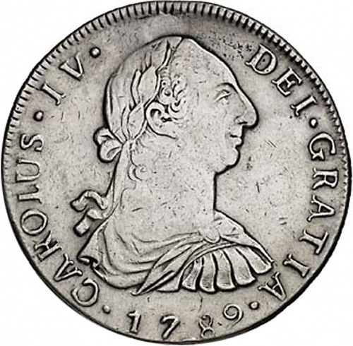 8 Reales Obverse Image minted in SPAIN in 1789M (1788-08  -  CARLOS IV)  - The Coin Database