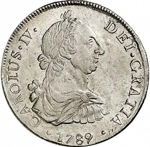 8 Reales Obverse Image minted in SPAIN in 1789PR (1788-08  -  CARLOS IV)  - The Coin Database