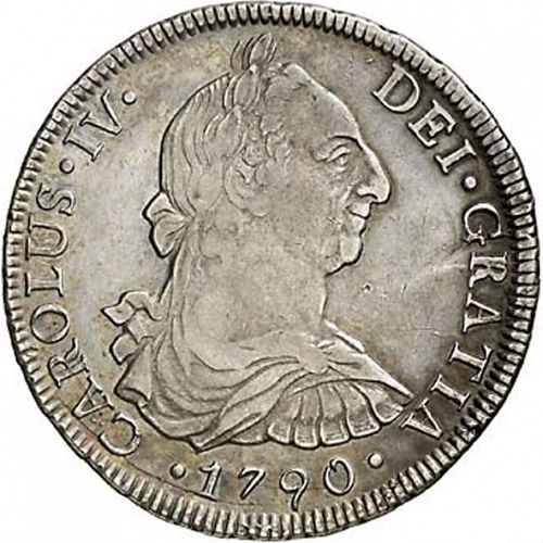8 Reales Obverse Image minted in SPAIN in 1790DA (1788-08  -  CARLOS IV)  - The Coin Database