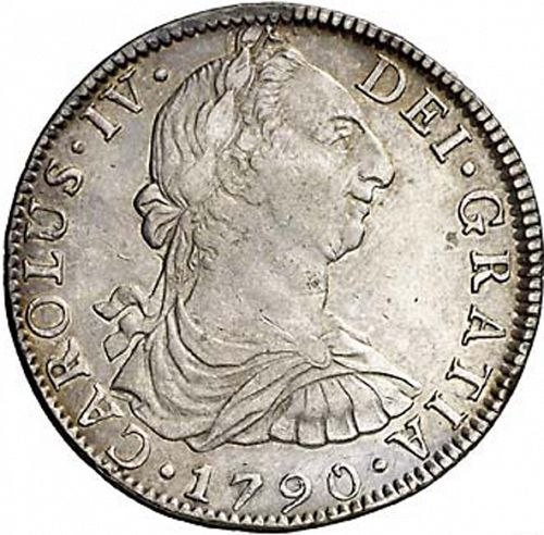 8 Reales Obverse Image minted in SPAIN in 1790FM (1788-08  -  CARLOS IV)  - The Coin Database