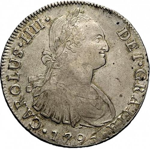 8 Reales Obverse Image minted in SPAIN in 1794IJ (1788-08  -  CARLOS IV)  - The Coin Database