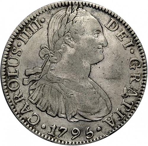 8 Reales Obverse Image minted in SPAIN in 1795FM (1788-08  -  CARLOS IV)  - The Coin Database