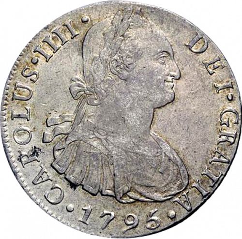 8 Reales Obverse Image minted in SPAIN in 1795IJ (1788-08  -  CARLOS IV)  - The Coin Database