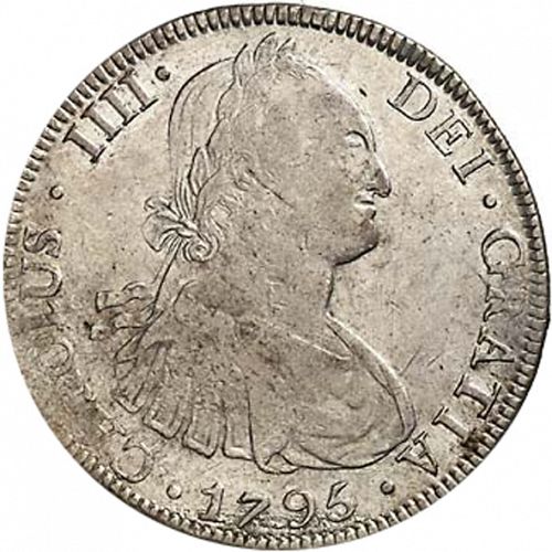 8 Reales Obverse Image minted in SPAIN in 1795PR (1788-08  -  CARLOS IV)  - The Coin Database