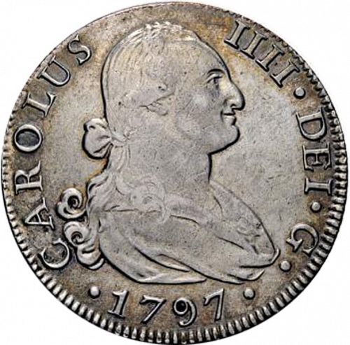 8 Reales Obverse Image minted in SPAIN in 1797CN (1788-08  -  CARLOS IV)  - The Coin Database