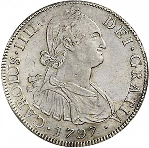 8 Reales Obverse Image minted in SPAIN in 1797PP (1788-08  -  CARLOS IV)  - The Coin Database