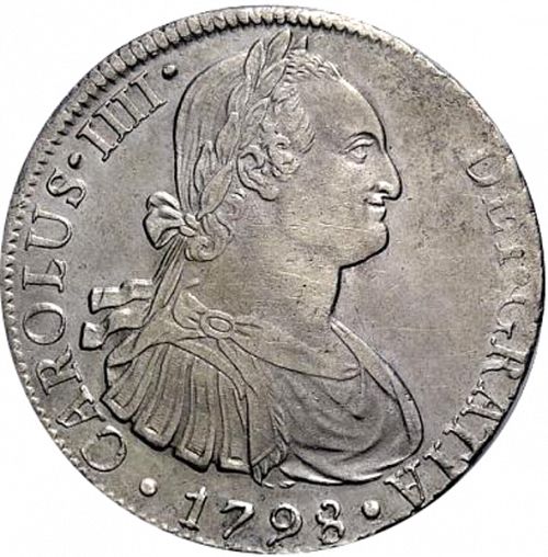 8 Reales Obverse Image minted in SPAIN in 1798IJ (1788-08  -  CARLOS IV)  - The Coin Database