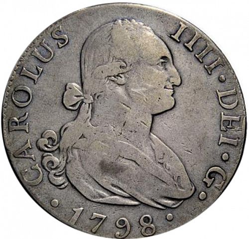8 Reales Obverse Image minted in SPAIN in 1798MF (1788-08  -  CARLOS IV)  - The Coin Database