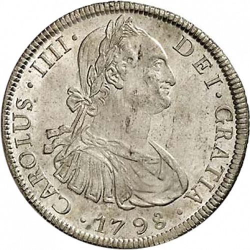 8 Reales Obverse Image minted in SPAIN in 1798PP (1788-08  -  CARLOS IV)  - The Coin Database