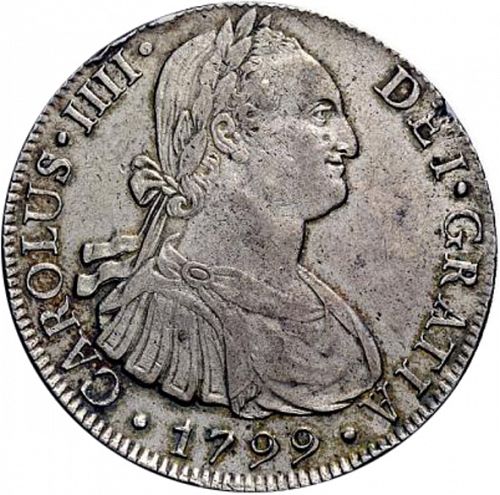 8 Reales Obverse Image minted in SPAIN in 1799IJ (1788-08  -  CARLOS IV)  - The Coin Database