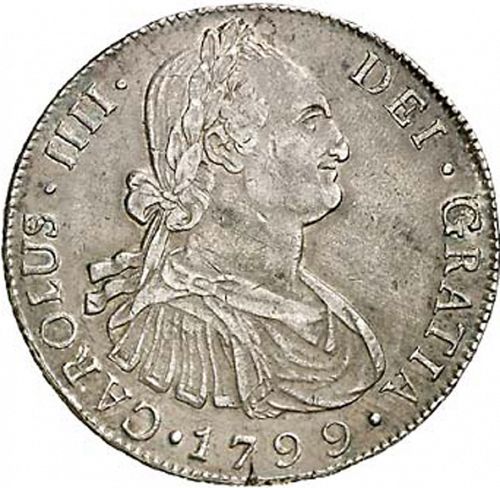 8 Reales Obverse Image minted in SPAIN in 1799M (1788-08  -  CARLOS IV)  - The Coin Database