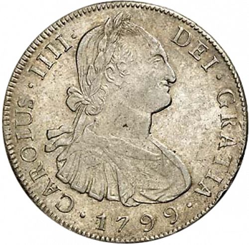 8 Reales Obverse Image minted in SPAIN in 1799PP (1788-08  -  CARLOS IV)  - The Coin Database