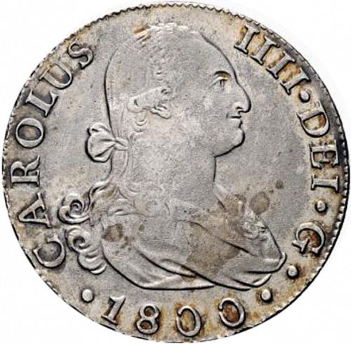 8 Reales Obverse Image minted in SPAIN in 1800CN (1788-08  -  CARLOS IV)  - The Coin Database