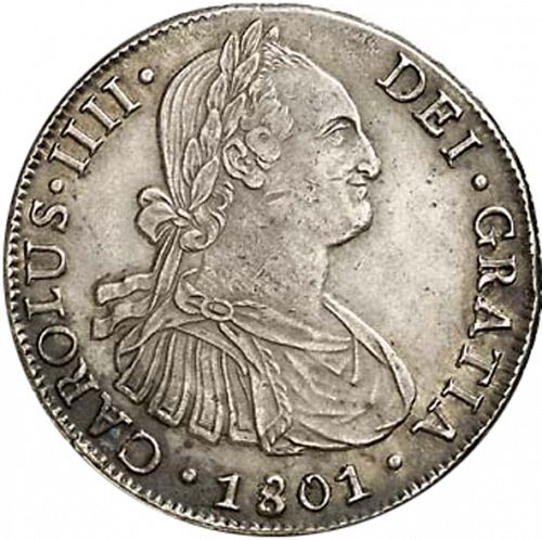 8 Reales Obverse Image minted in SPAIN in 1801AJ (1788-08  -  CARLOS IV)  - The Coin Database