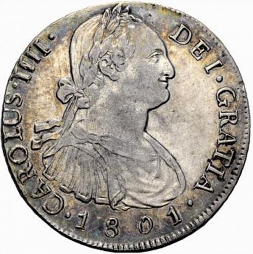 8 Reales Obverse Image minted in SPAIN in 1801M (1788-08  -  CARLOS IV)  - The Coin Database