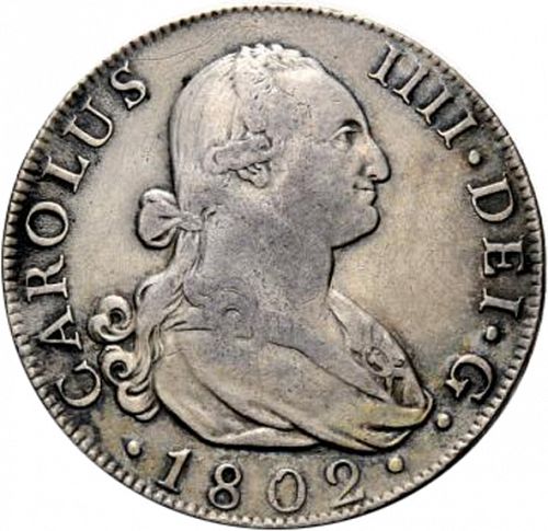 8 Reales Obverse Image minted in SPAIN in 1802MF (1788-08  -  CARLOS IV)  - The Coin Database