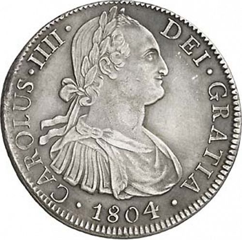 8 Reales Obverse Image minted in SPAIN in 1804TH (1788-08  -  CARLOS IV)  - The Coin Database