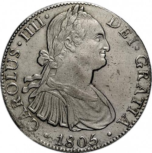 8 Reales Obverse Image minted in SPAIN in 1805TH (1788-08  -  CARLOS IV)  - The Coin Database