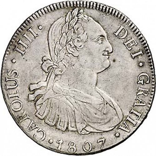 8 Reales Obverse Image minted in SPAIN in 1807M (1788-08  -  CARLOS IV)  - The Coin Database