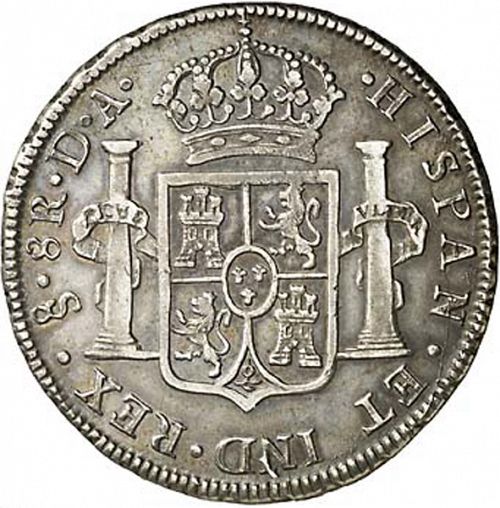 8 Reales Reverse Image minted in SPAIN in 1790DA (1788-08  -  CARLOS IV)  - The Coin Database