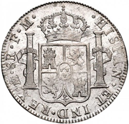 8 Reales Reverse Image minted in SPAIN in 1790FM (1788-08  -  CARLOS IV)  - The Coin Database