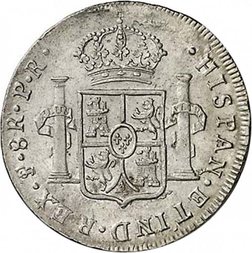 8 Reales Reverse Image minted in SPAIN in 1790PR (1788-08  -  CARLOS IV)  - The Coin Database