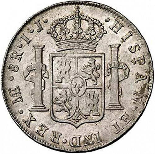8 Reales Reverse Image minted in SPAIN in 1791IJ (1788-08  -  CARLOS IV)  - The Coin Database