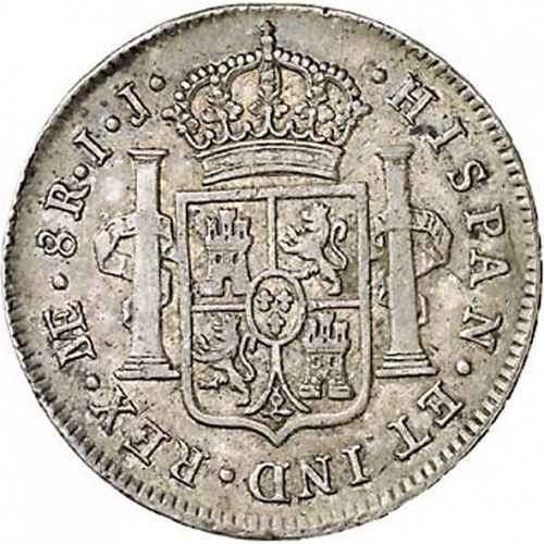 8 Reales Reverse Image minted in SPAIN in 1791IJ (1788-08  -  CARLOS IV)  - The Coin Database