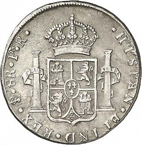 8 Reales Reverse Image minted in SPAIN in 1791PR (1788-08  -  CARLOS IV)  - The Coin Database