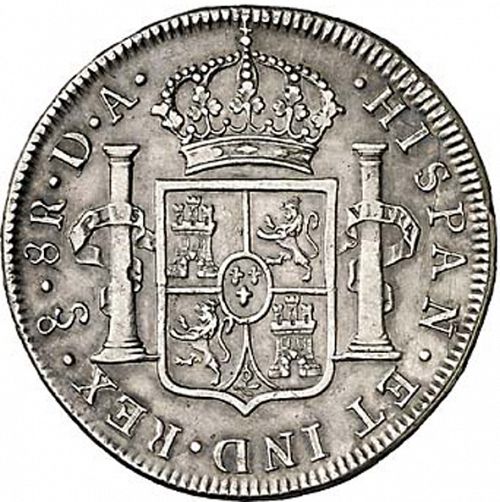 8 Reales Reverse Image minted in SPAIN in 1792DA (1788-08  -  CARLOS IV)  - The Coin Database