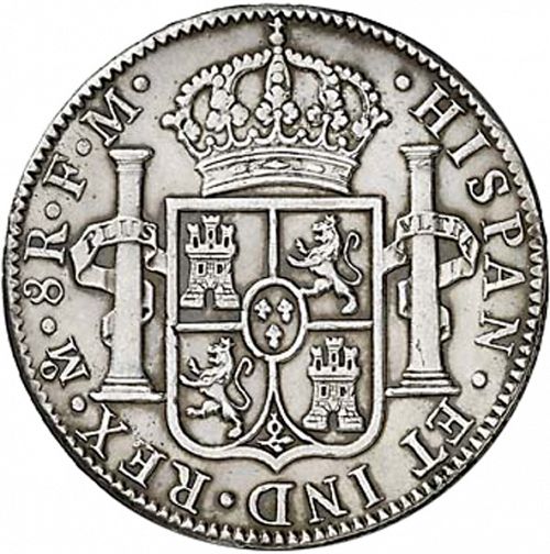 8 Reales Reverse Image minted in SPAIN in 1792FM (1788-08  -  CARLOS IV)  - The Coin Database