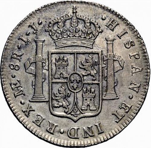 8 Reales Reverse Image minted in SPAIN in 1792IJ (1788-08  -  CARLOS IV)  - The Coin Database