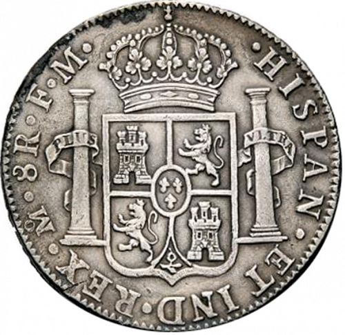 8 Reales Reverse Image minted in SPAIN in 1793FM (1788-08  -  CARLOS IV)  - The Coin Database