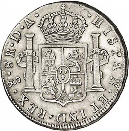8 Reales Reverse Image minted in SPAIN in 1794DA (1788-08  -  CARLOS IV)  - The Coin Database